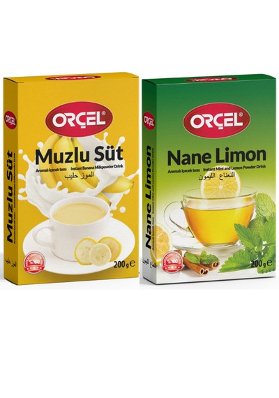 Orçel Nane Limon Muzlu Süt Aromalı İçecek Tozu Oralet Çay 2 x 200 G