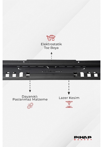 Tüm Marka Ve Modellere Uyumlu Lazer Kesim Metal Yan Basamak - Düz Model
