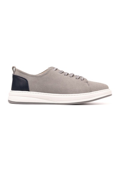 Sneaker Erkek Og-415 John May Gri Süet-laci Deri