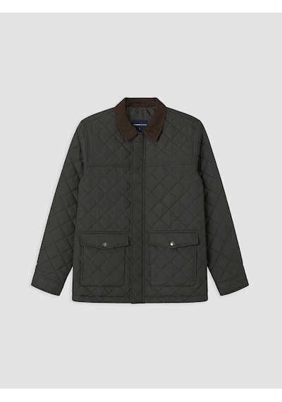 Lcwaıkıkı Classic Haki Regular Fit Kadife Yaka Erkek Şişme Mont