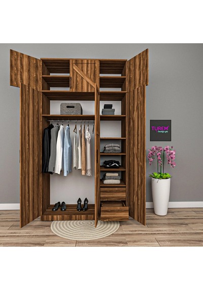 Loft 3 Kapılı Gardrop Suntalam Sis Gri