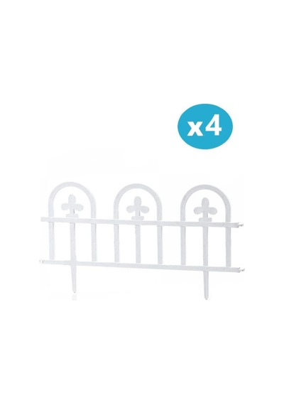 Omnipazar Sy-5992 Estate Plastik Bahçe Çiti 60x32 Cm 4'lü Set Beyaz