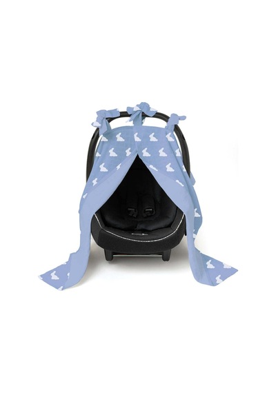 %100 Pamuk Müslin Puset Örtüsü - Mono Lapin Royal Blue Pstort-ryb-000std