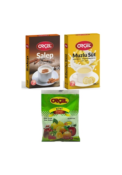 Orçel Muzlu Süt 200 G + Orçel Kivi 300 G + Orçel Salep Aromalı İçecek