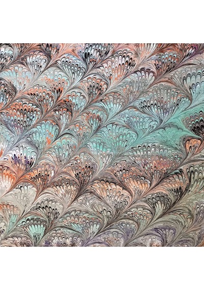 Elif Ebru Ebru Sanatı El Yapımı Özel Koleksiyon Twill İpek Eşarp Ozltıe 12 001