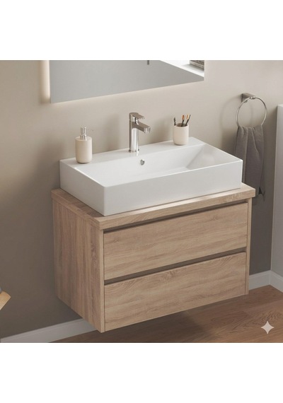 Isvea Sistema Z Tezgah Üstü Kare Lavabo 90x42 Cm Slim Batarya Delikli Beyaz 10sf50090