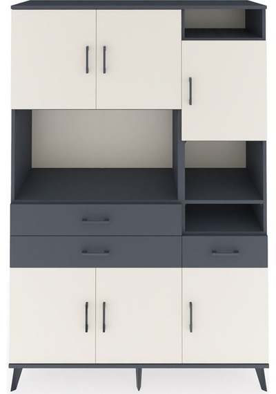 Hyperion Dolap 10 Raflı 3 Çekmeceli 6 Kapaklı 132x44x195 Antr... Antrasit Hyperion Dolap 10 Raflı 3 Çekmeceli 6 Kapaklı 132x44x195 Antr... Antrasit