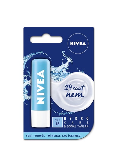Nıvea Hydro Care Dudak Bakım Kremi, 24 Saat Nem, Aloe Vera, Saf Su Ve Doğal Yağlar, Spf 15, Gün Boyu Sku: Smg8690010394767