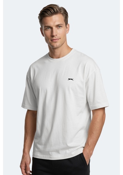 Slazenger Keane Erkek Oversıze Beyaz Tişört