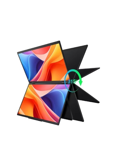 Ultrax 16" Çift Ekran 1200p Full Hd Ips İkili Taşınabilir Monitör