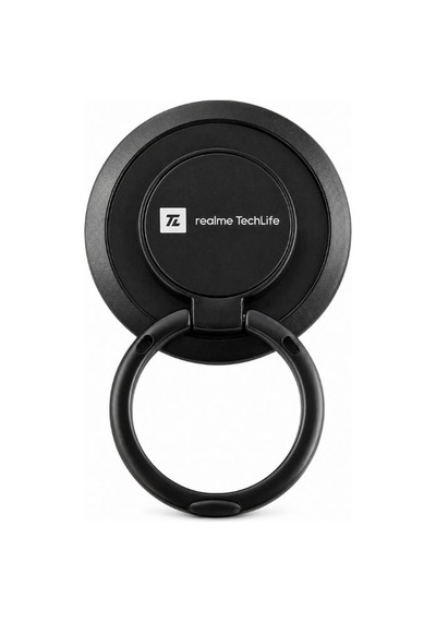 Realme Techlife Yüzüklü Telefon Tutacağı Metal Kulplu, Siyah, 360 Döner Stand