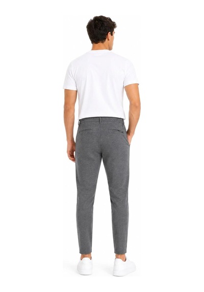 Hzr Wear Erkek Jogger Pantolon Esnek Kumaş Likralı Slim Fit Bağcıklı Antrasit