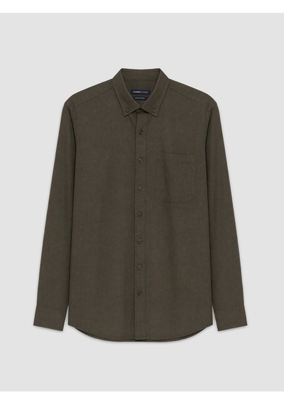 Lcwaıkıkı Classic Haki Regular Fit Gabardin Erkek Gömlek
