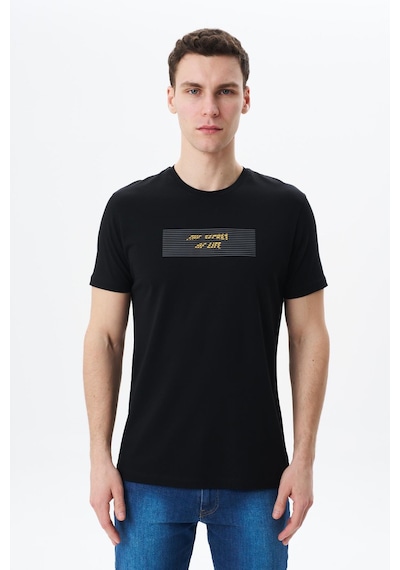 AR-MA Arma Erkek Regular Fit Baskılı Süprem Bisiklet Yaka Tişört Y29344453402 Siyah