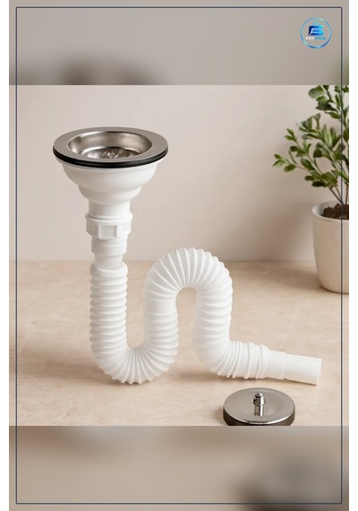 Lavabo Sifonu Filtreli Körüklü Çöpmek Başlı Esnek Banyo Tesisatı