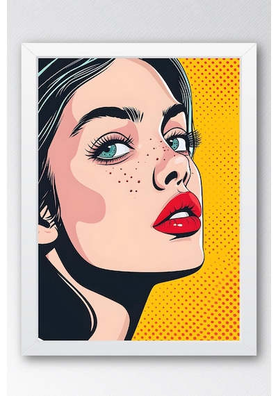 Pop Art Kadın Portresi Çerçeveli Tablo - Pop Art Poster Tablo