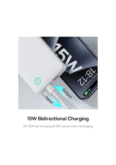 Baseus Airpow Lite Power 10.000 mAh 15W Powerbank Beyaz