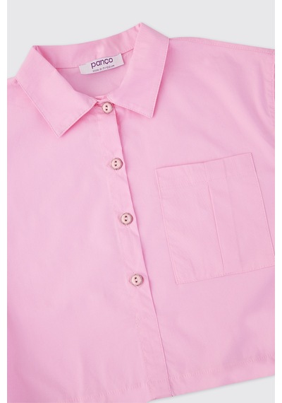 Panço Kız Çocuk Pembe Gömlek 2611gk06055
