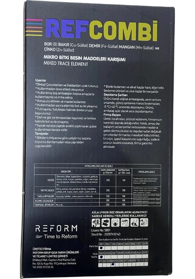 Refcombi Ec Mikro Elementli Fertilizer Gübre 1 Kg 1 kg