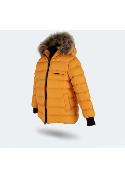 Slazenger CALISTO NEW Çocuk Kapüşonlu Şişme Sarı Mont & Kaban