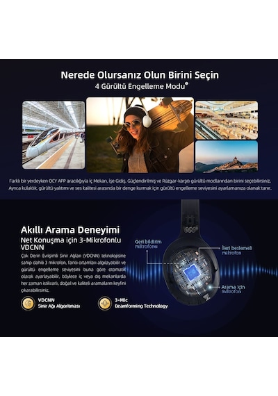 Qcy H3 Bluetooth Hybrid ANC Kulak Üstü Kulaklık