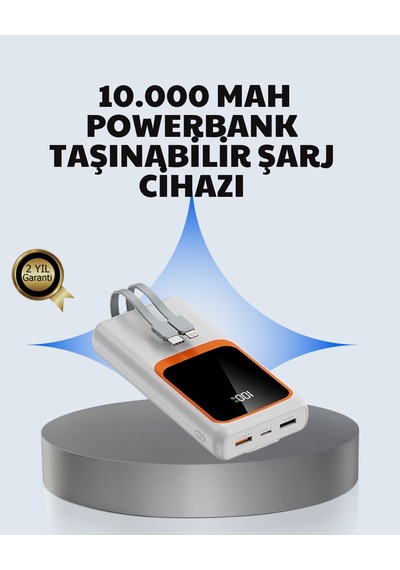 Kompakt 10000 Mah Powerbank Dijital Göstergeli Type-c Ve Lightning Uyumlu Diğer