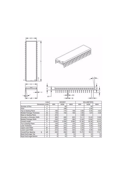 Pıc16f877a-ı/p Dıp40 8-bit 20 Mhz Mikrodenetleyici