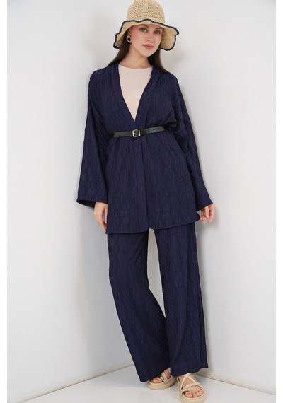 Bigdart Kadın Kimono Pantolon İkili Takım 30078 - Lacivert