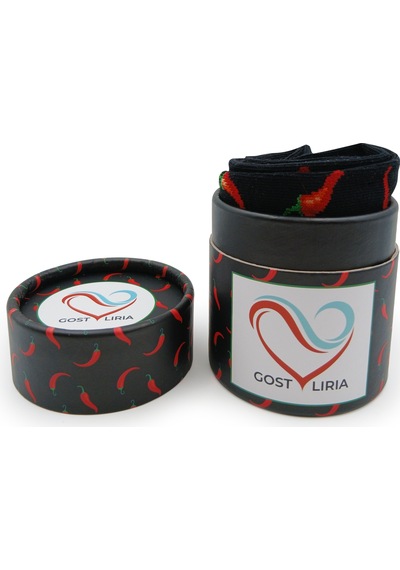 Gost Liria Pepper Socks Desenli Unisex Soket Çorap Siyah