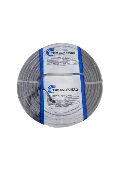 100 Metre 3 X 1.5 Mm Cca Ttr Tam Kesit Elektrik Kablosu