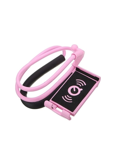Telefon Tablet Tutucu Boyuna Askılı Masa Üstü Pembe...