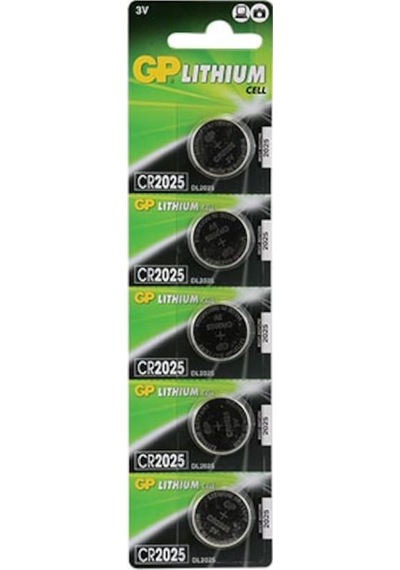 Gp Cr2025 3V Lityum  Para Pil 5'Li Paket