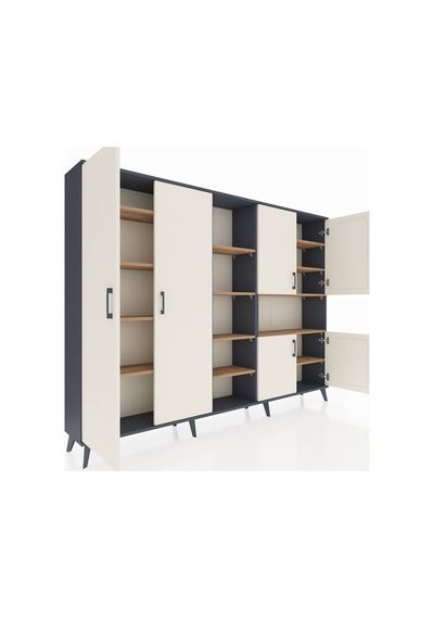 Arges Dolap 13 Raflı 6 Kapaklı 220x30x163 Antrasit-aytaşı/çam Aytası/atlas Çam - Antrasıt Arges Dolap 13 Raflı 6 Kapaklı 220x30x163 Antrasit-aytaşı/çam Aytası/atlas Çam - Antrasıt