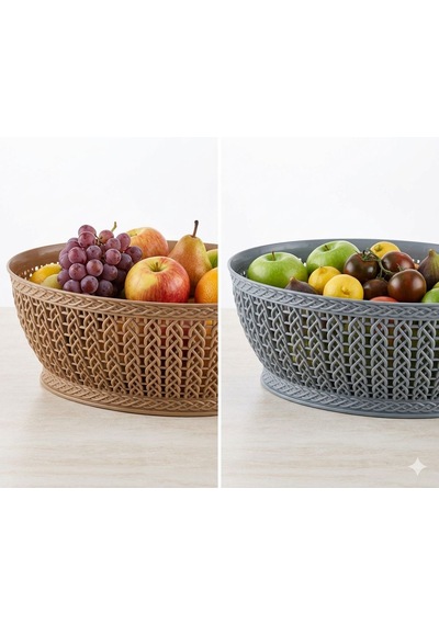 Oval Örgü Sepet 3,5lt Oval Knitting Basket 3,5 L Kahverengi