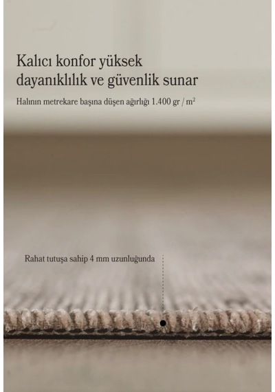 Bohem Tarz Dekoratif Pamuk Taban Şönil Kilim Bej Renk Halı Gri