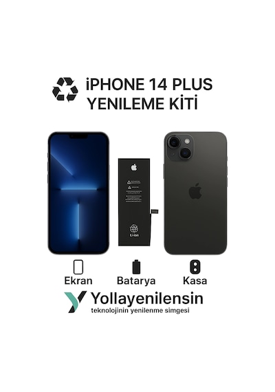 Apple Uyumlu iPhone 14 Plus Kiti Ekran + Batarya + Arka Kasa e Eş Değer Kalite Parçalar