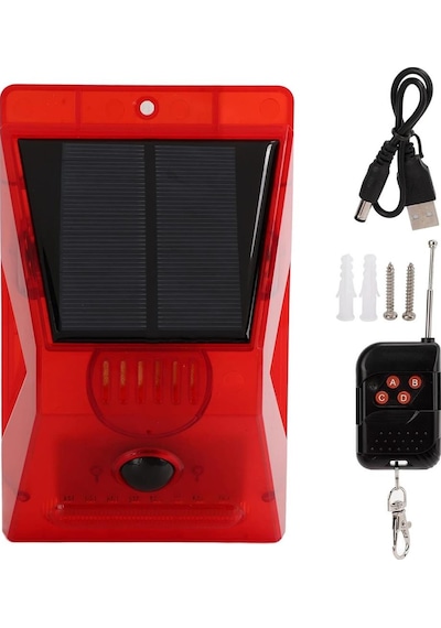 Ayt Powermaster Pm-26957 Mikrofonlu Sesli Hayvan Kovucu Alarm Cihazı Solar Güneş Enerjili Panelli Vahşi Hayvan Kovacağı