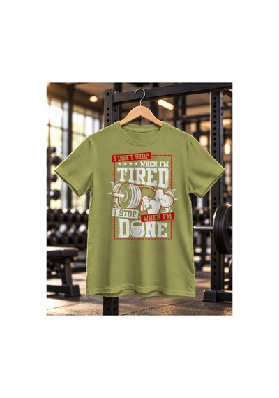 Segungear Dontstop Erkek Regular Fit Baskılı Spor Tişört Haki - 933732752 Haki