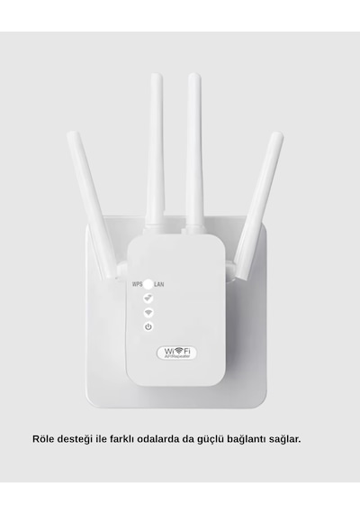 Antenli Wifi Repeater 300m2 Kapsama Alanı Wpa3 Güvenlikli