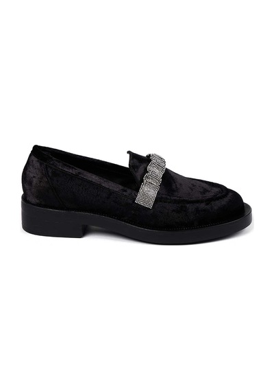 Bestello Taşlı Termoplastik Loafer 281-9038 Kadın Ayakkabı Siyah