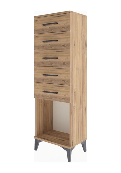 Arges Dolap 5 Çekmeceli 44x30x134 Çam-çam Çam