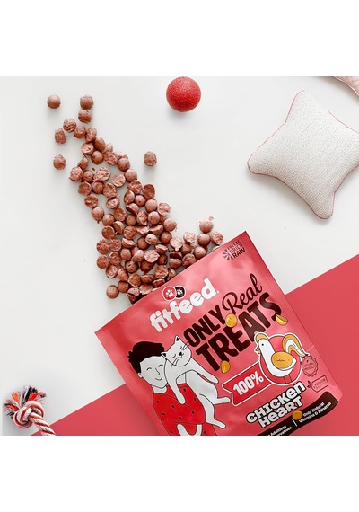 Freeze-dried Çiğ Tavuk Yürek Kedi Ödül Maması 40g