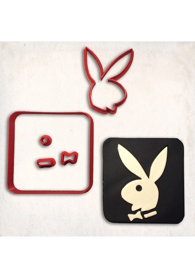 Playboy Logo Detay Kurabiye Kalıp Seti 5 Li KIrmızı