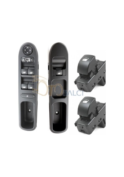 Peugeot 207 Dörtlü+Tekli Cam Açma Düğmesi Anahtarı Seti 2007-2013