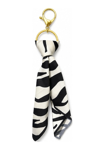 Tarzınıseç Zebra Desenli Gold Anahtarlık Fular Charm