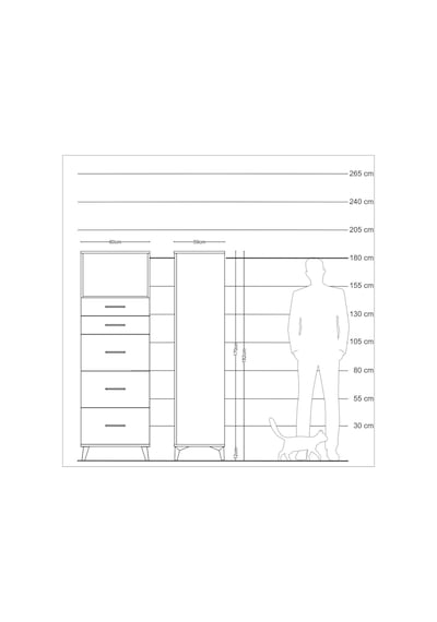Kronos Dolap Tek Raflı 5 Çekmeceli 60x59x182 Antrasit-çam Antrasit Kronos Dolap Tek Raflı 5 Çekmeceli 60x59x182 Antrasit-çam Antrasit