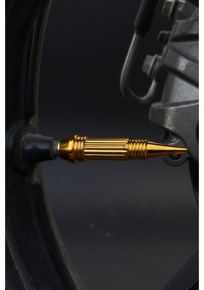 Motosiklet Altın Krom Kurşun Model Sibop Kapağı 2 Li Universal Motor Aksesuarı