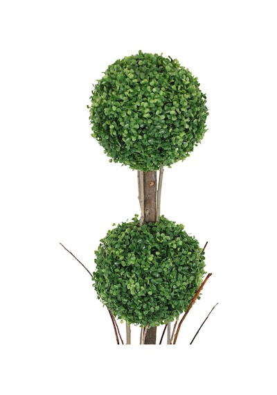 Yapay Çiçek Deposu Yapay Ağaç Şimşir Top 125 Cm 2li Model Paslanmaz Alüminyum Saksılı