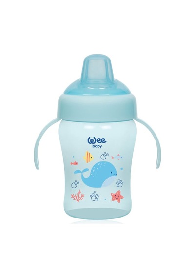 Wee Baby Colorful Akıtmaz Kulplu Antikolik Bardak 240 Ml - Mavi 6'li Paket