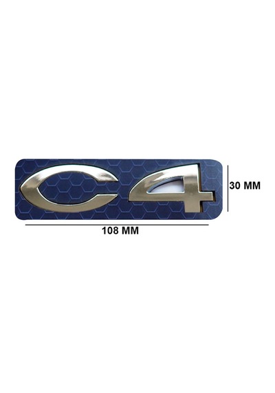 Citroen C4 Bagaj Yazı C4 Amblem 108 Mm - 30 Mm